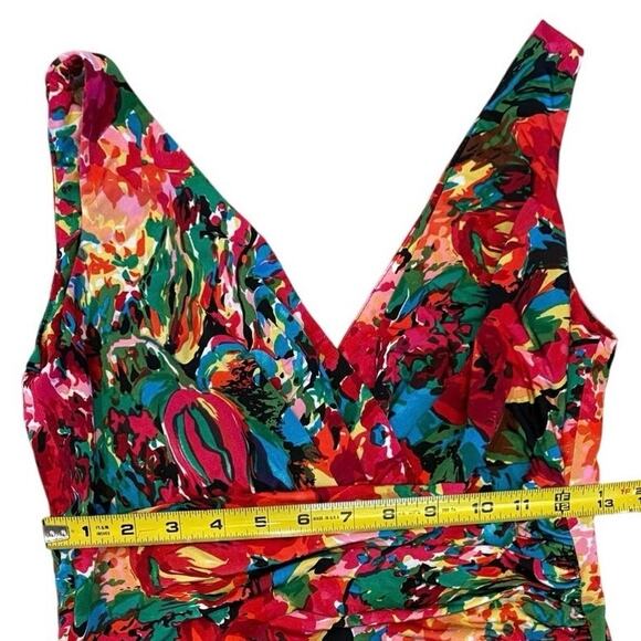 Woman's Lauren Ralph Lauren Floral Faux Wrap Stretch Jersey Dress Size 6 - Picture 5 of 5